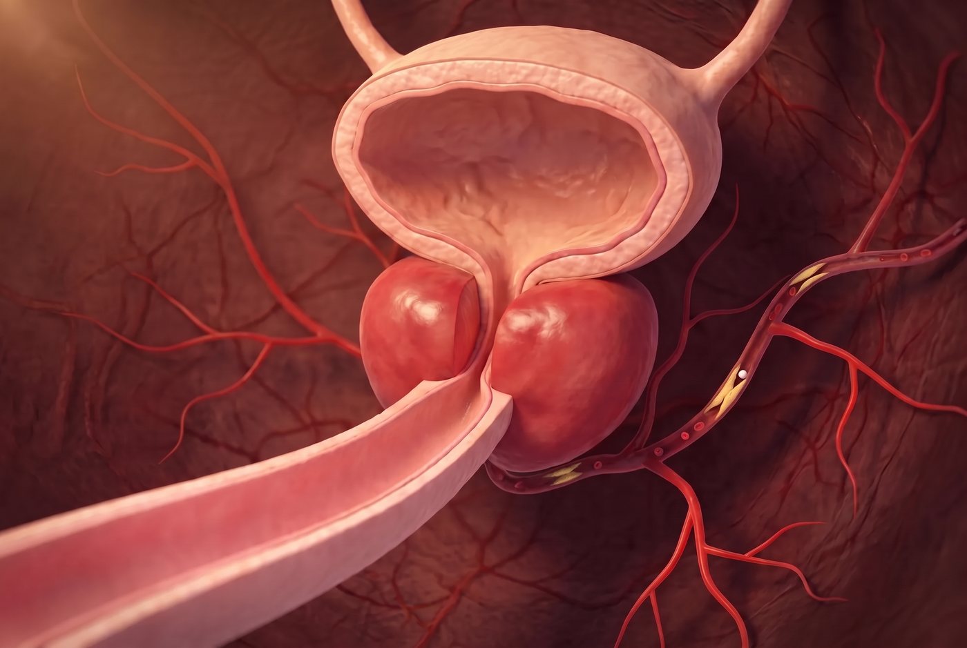 Artères rétrécies et prostate gonflée